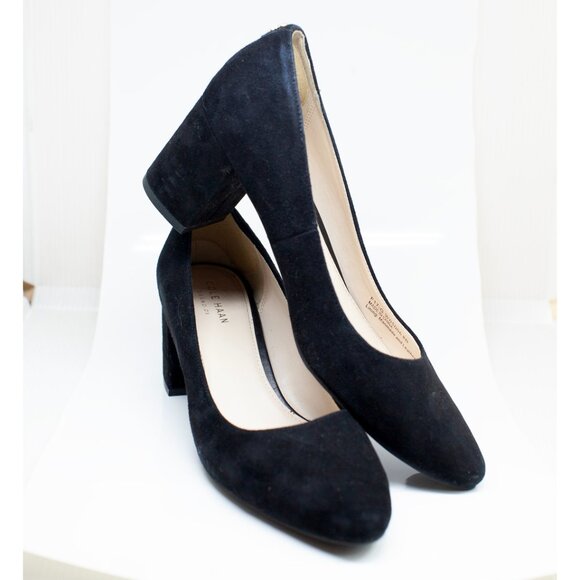 Cole Haan Black Suede Pumps Size 8 - Picture 2 of 7
